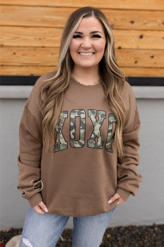 Camo XOXO Sponge Fleece Sweatshirt
