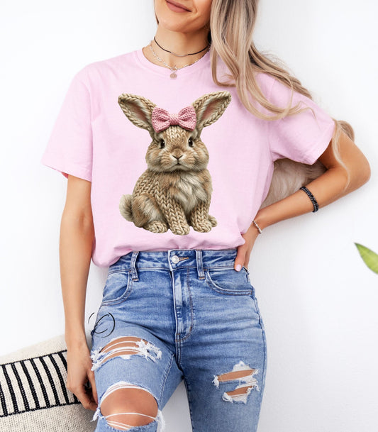 Faux Yarn Bunny Graphic Tee