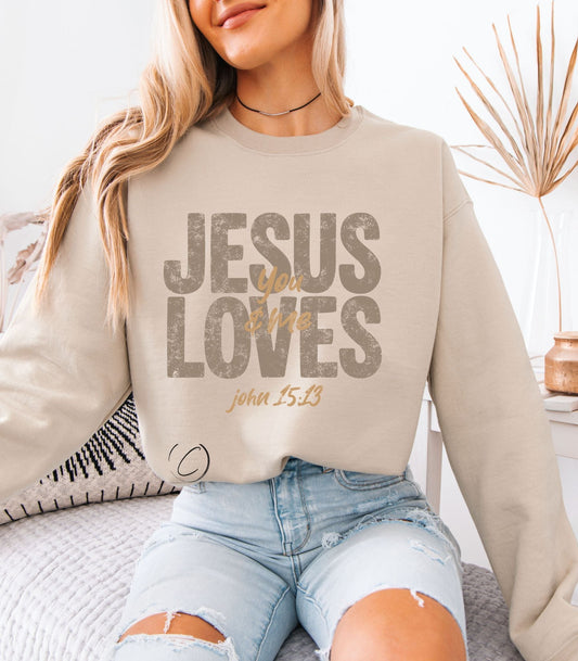 Vintage Jesus Loves You Sweatshirt