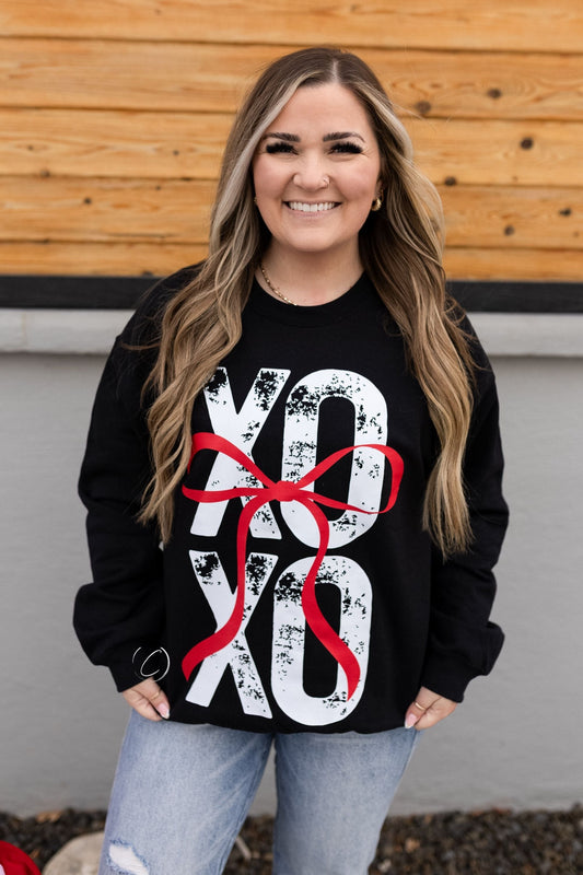 Preppy XOXO Bow Sweatshirt