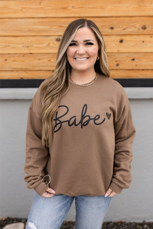 Babe Heart Sponge Fleece Sweatshirt