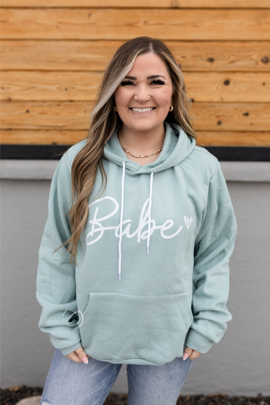 Babe Heart Sponge Fleece Hoodie