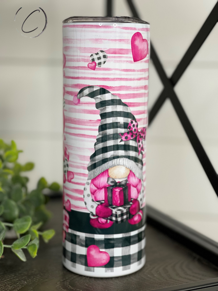 Valentines Gnomes 20oz Skinny Tumbler