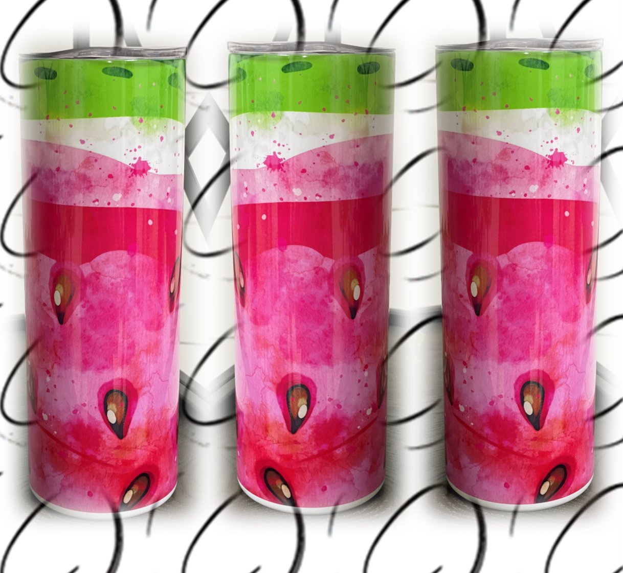 Water Color Watermelon 20oz Skinny Tumbler