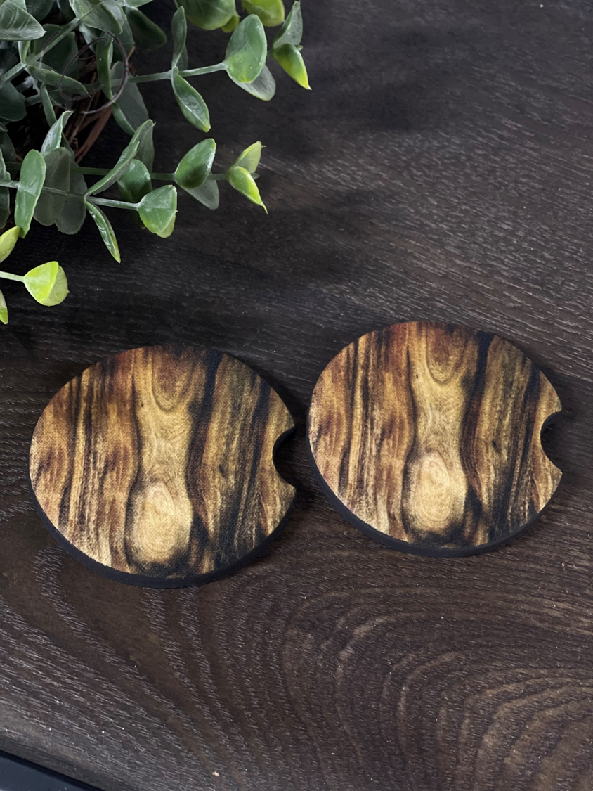 Weathered Oak Car Coaster Set