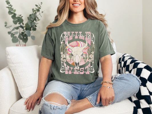 Wild West Bull Skull Graphic Tee