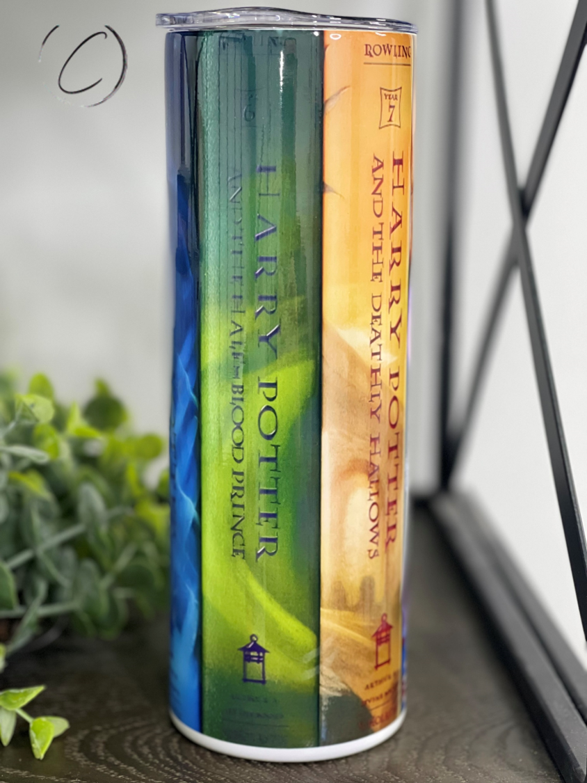 Wizarding Book Spines 20oz Skinny Tumbler