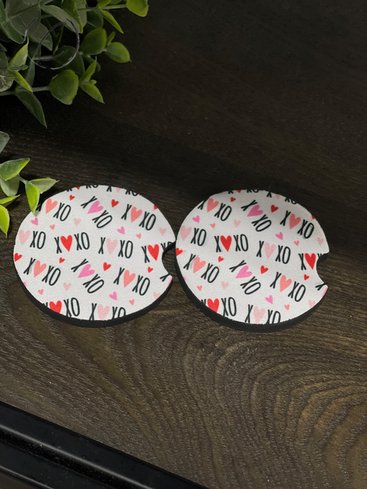 XOXO Heart Car Coaster Set