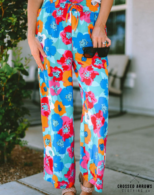 Abstract floral pants